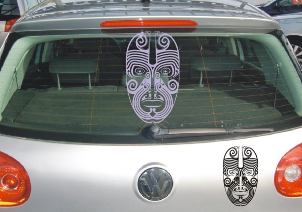 Aufkleber Maori – Masken | Ein schönes Motiv mit kunstvollen Linien aus der Kultur von Neuseeland | 14 | ✔Made in Germany  ✔Kostenloser Versand DE