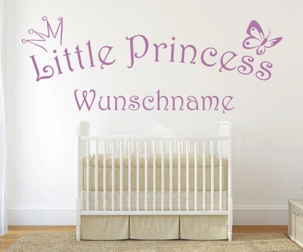 Wandtattoo | Little Princess mit Wunschname für das Kinderzimmer | 16 | günstig kaufen.