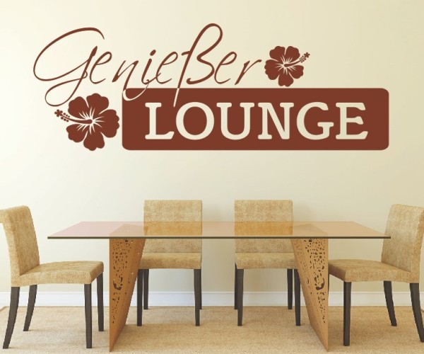 Wandtattoo Spruch | Genießer Lounge | 1 | Schöne Wandsprüche für Küche und Esszimmer | ✔Made in Germany  ✔Kostenloser Versand DE