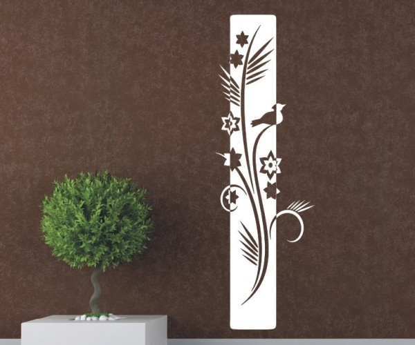 Wandtattoo Banner | Dekoratives Wandbanner mit Blumen, Blüten & Blumenranken | 70 | ✔Made in Germany  ✔Kostenloser Versand DE