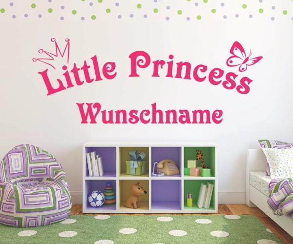Wandtattoo | Little Princess mit Wunschname für das Kinderzimmer | 20 | günstig kaufen.