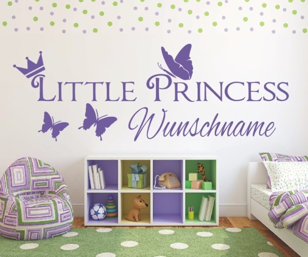 Wandtattoo | Little Princess mit Wunschname für das Kinderzimmer | 6 | günstig kaufen.