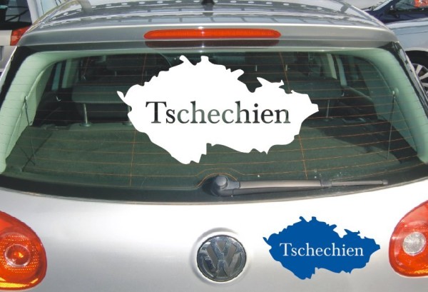 Aufkleber Landkarte Tschechien | Mit Schriftzug Tschechien als Silhouette | ✔Made in Germany  ✔Kostenloser Versand DE