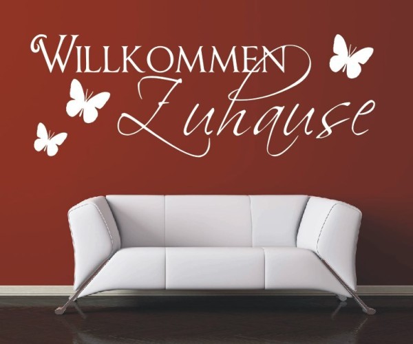 Wandtattoo Spruch | Willkommen Zuhause | 11 | Schöne Wandsprüche für den Flur | ✔Made in Germany  ✔Kostenloser Versand DE