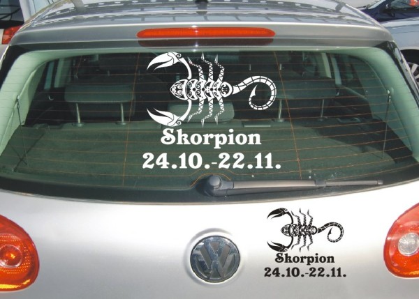 Aufkleber Sternzeichen Skorpion | Dekoratives Horoskop-Motiv mit Datum | ✔Made in Germany  ✔Kostenloser Versand DE