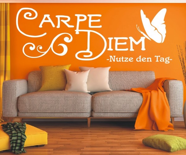 Wandtattoo Spruch | Carpe Diem - Nutze den Tag | 3 | ✔Made in Germany  ✔Kostenloser Versand DE