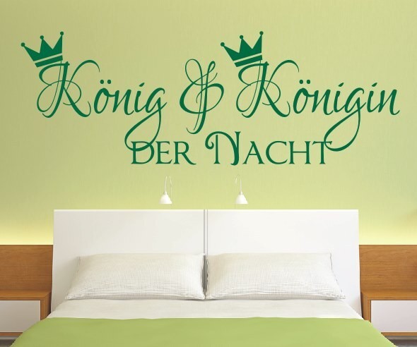 Wandtattoo Spruch | König und Königin der Nacht | 2 | Schöne Wandsprüche für das Schlafzimmer | ✔Made in Germany  ✔Kostenloser Versand DE