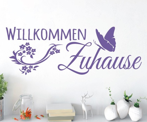 Wandtattoo Spruch | Willkommen Zuhause | 12 | Schöne Wandsprüche für den Flur | ✔Made in Germany  ✔Kostenloser Versand DE