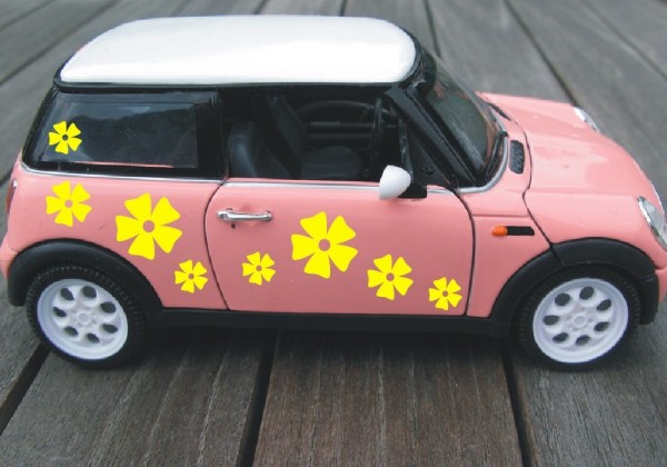 Aufkleber | Mehrteilige Blumen Sets mit dekorativen Blüten als Autoaufkleber | 8 Teile| Motiv 18 | ✔Made in Germany  ✔Kostenloser Versand DE