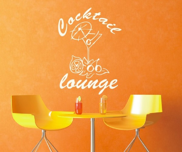 Wandtattoo Küche und Bar | Dekoratives Cocktailglas mit dem Schriftzug – Cocktaillounge | 1 | ✔Made in Germany  ✔Kostenloser Versand DE