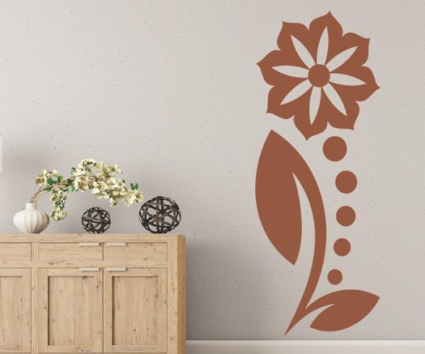 Wandtattoo Blume | Tolles Motiv mit schönen Blüten und dekorativen Blumenranken | 179