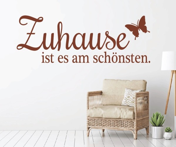 Wandtattoo Spruch | Zuhause ist es am schönsten. | 2 | Schöne Wandsprüche für den Flur | ✔Made in Germany  ✔Kostenloser Versand DE