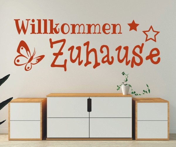 Wandtattoo Spruch | Willkommen Zuhause | 13 | Schöne Wandsprüche für den Flur | ✔Made in Germany  ✔Kostenloser Versand DE