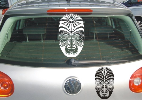 Aufkleber Maori – Masken | Ein schönes Motiv mit kunstvollen Linien aus der Kultur von Neuseeland | 12 | ✔Made in Germany  ✔Kostenloser Versand DE