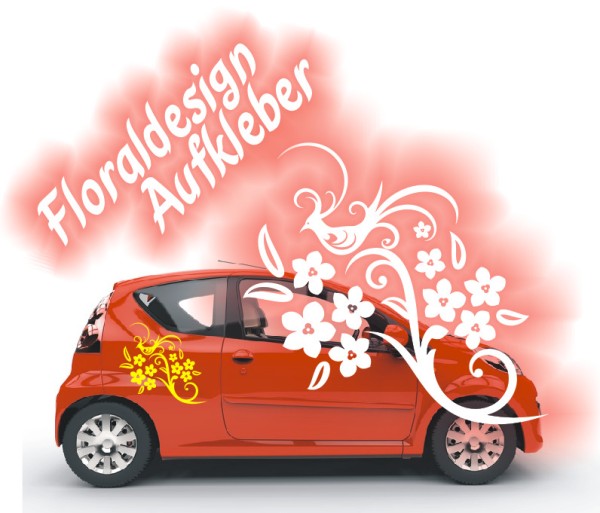 Aufkleber Blume | Schöne Motive mit Blüten und stilvollen Blumenranken als Autoaufkleber | 1 | ✔Made in Germany  ✔Kostenloser Versand DE