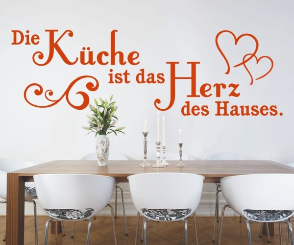 Wandtattoo Spruch | Die Küche ist das Herz des Hauses. | 17 | ✔Made in Germany  ✔Kostenloser Versand DE