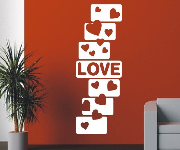 Wandtattoo Banner | Schöner Wandbanner „LOVE“ für die Liebe | 3 | ✔Made in Germany  ✔Kostenloser Versand DE