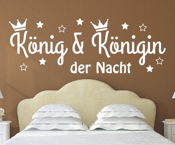 Wandtattoo Spruch | König und Königin der Nacht | 6 | Schöne Wandsprüche für das Schlafzimmer | ✔Made in Germany  ✔Kostenloser Versand DE
