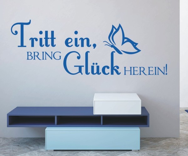 Wandtattoo Spruch | Tritt ein, bring Glück herein! | 10 | Schöne Wandsprüche für den Flur | ✔Made in Germany  ✔Kostenloser Versand DE