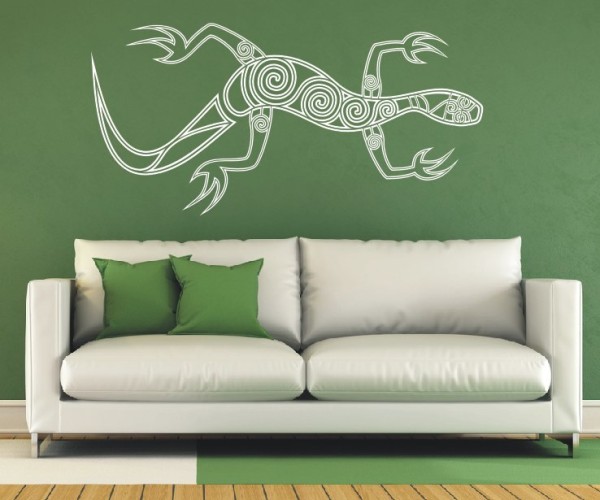 Wandtattoo Maori – Eidechse / Gecko | Ein schönes Tiermotiv mit kunstvollen Linien aus der Kultur von Neuseeland | 8 | ✔Made in Germany  ✔Kostenloser Versand DE