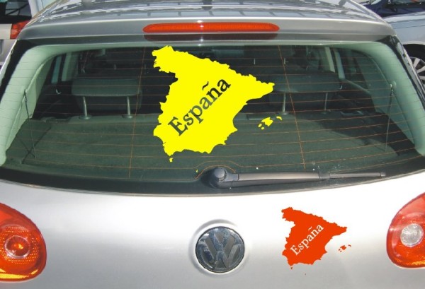 Aufkleber Landkarte Spanien | Mit Schriftzug Espana als Silhouette | ✔Made in Germany  ✔Kostenloser Versand DE