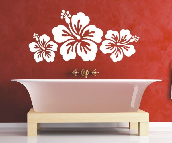 Wandtattoo Blumen - Ornament | Schöne Blüten vom Hibiskus als Wanddekoration | 5 | ✔Made in Germany  ✔Kostenloser Versand DE