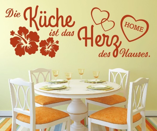Wandtattoo Spruch | Die Küche ist das Herz des Hauses. | 7 | Schöne Wandsprüche für Küche und Esszimmer | ✔Made in Germany  ✔Kostenloser Versand DE