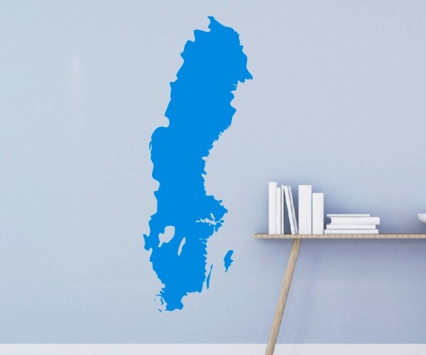 Wandtattoo Landkarte von Schweden | Ohne Schriftzug als Silhouette | ✔Made in Germany  ✔Kostenloser Versand DE