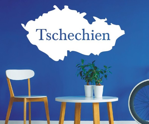 Wandtattoo Landkarte von Tschechien | Mit Schriftzug Tschechien als Silhouette | ✔Made in Germany  ✔Kostenloser Versand DE