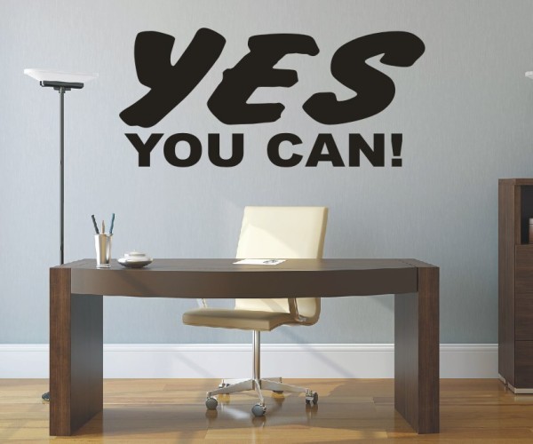 Wandtattoo Spruch | YES YOU CAN! | ✔Made in Germany  ✔Kostenloser Versand DE