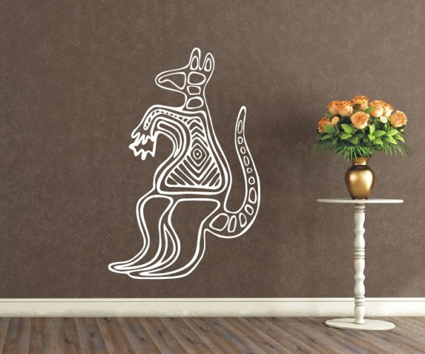 Wandtattoo Maori – Känguru | Ein schönes Tiermotiv mit kunstvollen Linien aus der Kultur von Neuseeland | 3 | ✔Made in Germany  ✔Kostenloser Versand DE