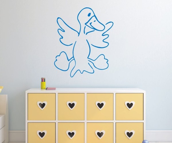 Wandtattoo Kinderzimmer | Süßes Motiv einer Ente | ✔Made in Germany  ✔Kostenloser Versand DE