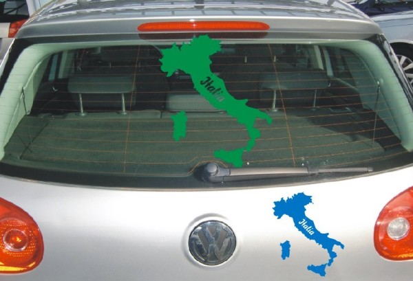 Aufkleber Landkarte Italien | Mit Schriftzug Italia als Silhouette | ✔Made in Germany  ✔Kostenloser Versand DE