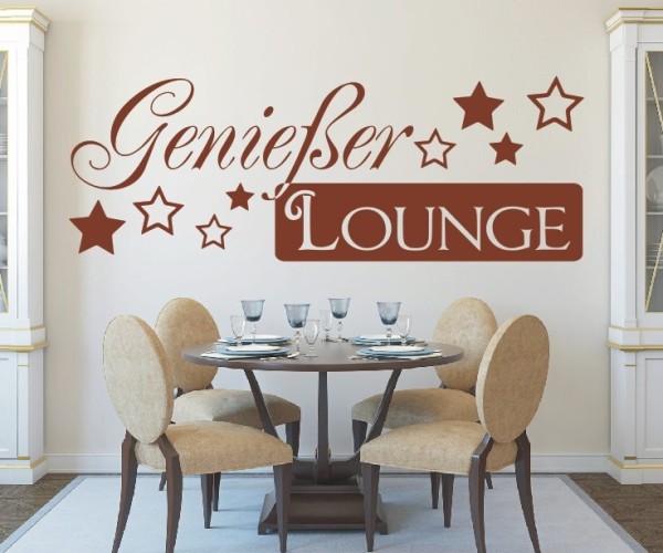 Wandtattoo Spruch | Genießer Lounge | 5 | Schöne Wandsprüche für Küche und Esszimmer | ✔Made in Germany  ✔Kostenloser Versand DE
