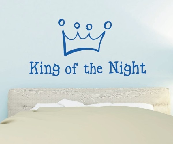 Wandtattoo Schlafzimmermotiv | Eine Krone mit dem Schriftzug – King of the Night | ✔Made in Germany  ✔Kostenloser Versand DE