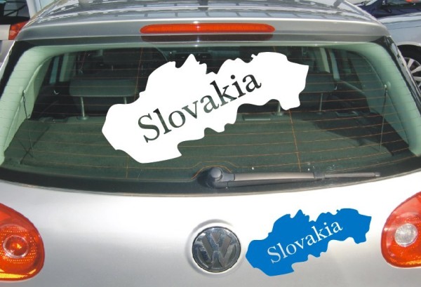 Aufkleber Landkarte Slowakei | Mit Schriftzug Slovakei als Silhouette | ✔Made in Germany  ✔Kostenloser Versand DE
