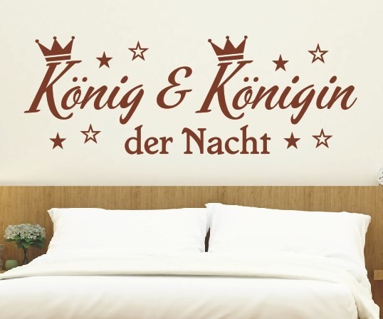 Wandtattoo Spruch | König und Königin der Nacht | 4 | Schöne Wandsprüche für das Schlafzimmer | ✔Made in Germany  ✔Kostenloser Versand DE