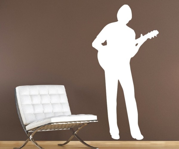 Wandtattoo Menschenschatten | Ein Mann mit Gitarre als Silhouette | ✔Made in Germany  ✔Kostenloser Versand DE