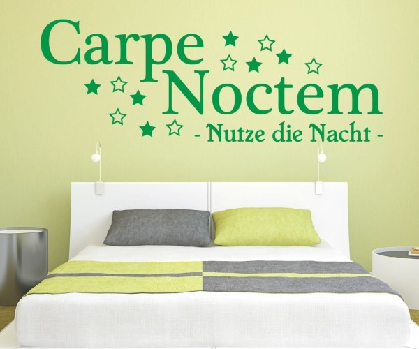 Wandtattoo Spruch | Carpe Noctem - Nutze die Nacht | 7 | Schöne Wandsprüche für das Schlafzimmer | ✔Made in Germany  ✔Kostenloser Versand DE