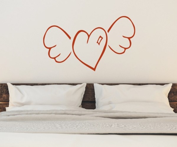 Wandtattoo Schlafzimmermotiv | Ein Herz mit Flügeln