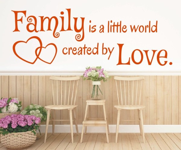Wandtattoo Spruch | Family is a little world created by Love. | 6 | Schöne englische Wandsprüche für die Familie | ✔Made in Germany  ✔Kostenloser Versand DE