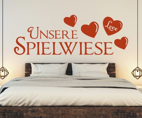 Wandtattoo Spruch | Unsere Spielwiese | 1 | Schöne Wandsprüche für das Schlafzimmer | ✔Made in Germany  ✔Kostenloser Versand DE