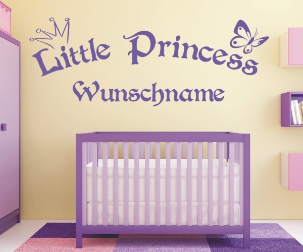 Wandtattoo Little Princess - Name Wunschname Wunschtext Wandaufkleber Sticker 12