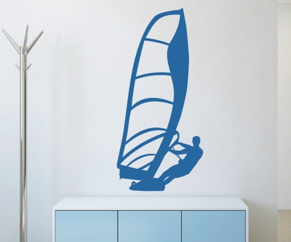 Wandtattoo Sportschatten | Ein Windsurfer beim Windsurfen als Silhouette günstig kaufen