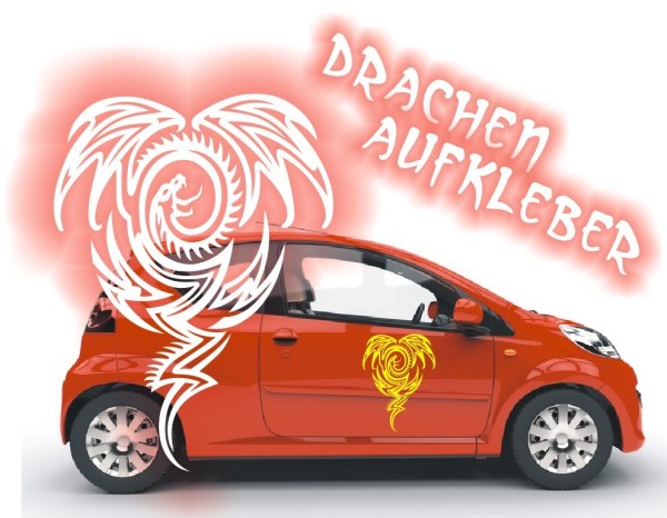Aufkleber Chinesischer Drachen | Ein tolles fernöstliches Motiv z.B. als Autoaufkleber | 4 | ✔Made in Germany  ✔Kostenloser Versand DE