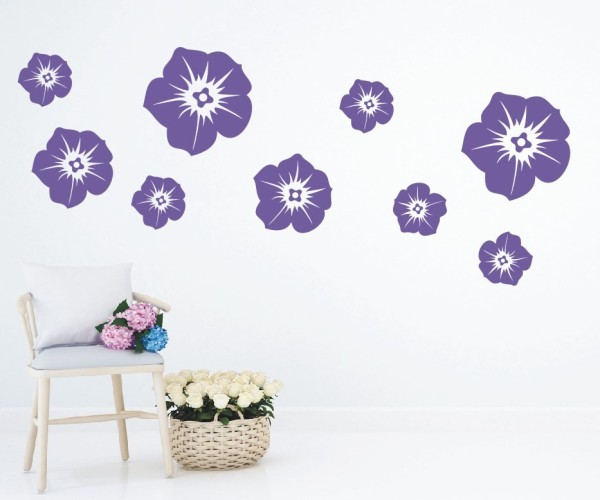 Wandtattoo | Mehrteilige Blumen – Sets mit dekorativen Blüten | 9 Teile| Motiv 4 | ✔Made in Germany  ✔Kostenloser Versand DE
