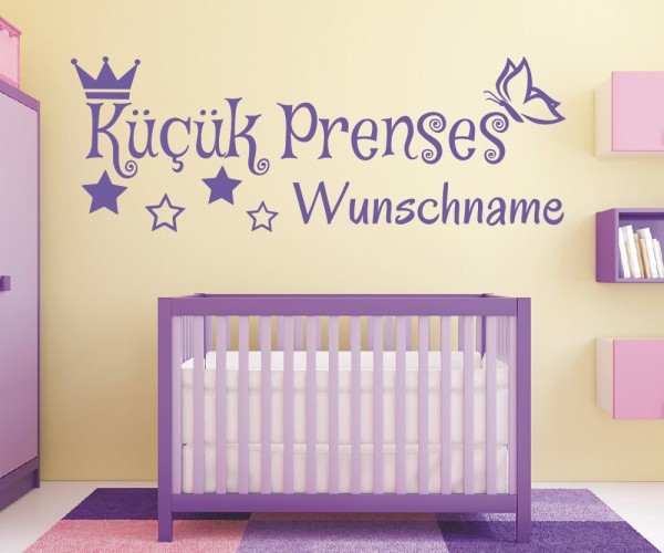 Wandtattoo | Kücük Prenses mit Wunschname für das Kinderzimmer | 6 | günstig kaufen.
