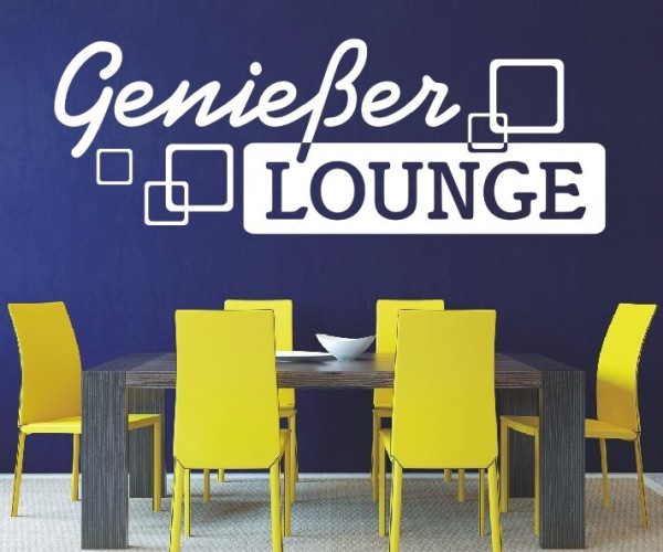 Wandtattoo Spruch | Genießer Lounge | 4 | Schöne Wandsprüche für Küche und Esszimmer | ✔Made in Germany  ✔Kostenloser Versand DE