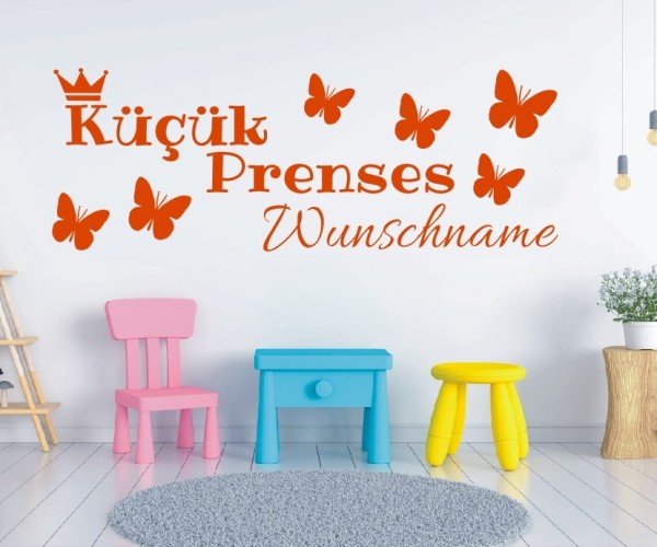 Wandtattoo | Kücük Prenses mit Wunschname für das Kinderzimmer | 8 | günstig kaufen.