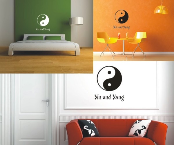 Chinesische Zeichen Wandtattoo - Yin Yang | Dieses Wort im Design von schönen fernöstlichen Schriftzeichen | ✔Made in Germany  ✔Kostenloser Versand DE